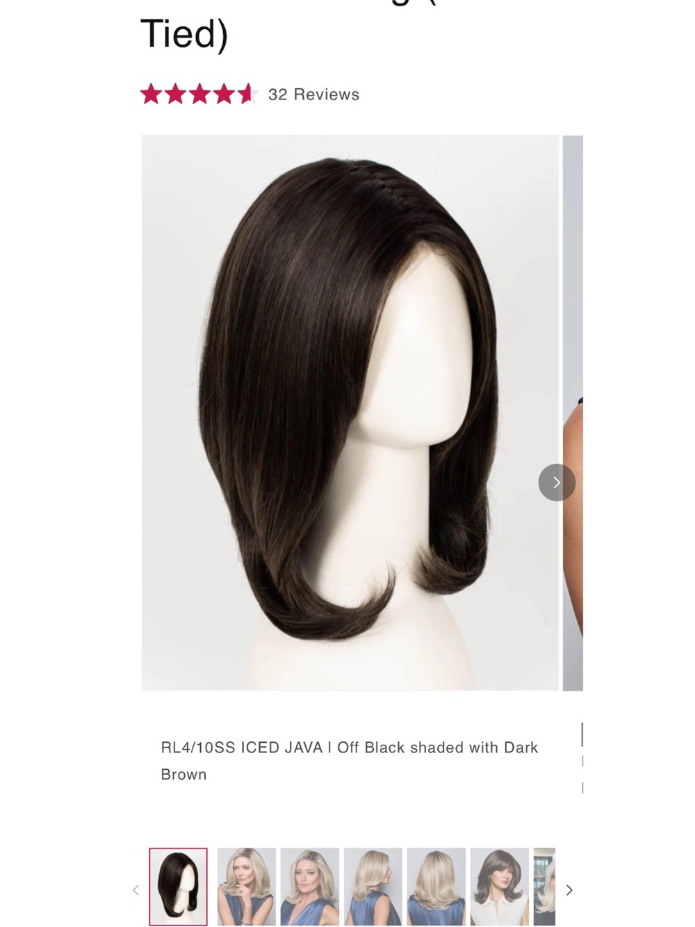 Synthetic Bob Wig in Off Black/Dark Brown - Smooth Layered Style